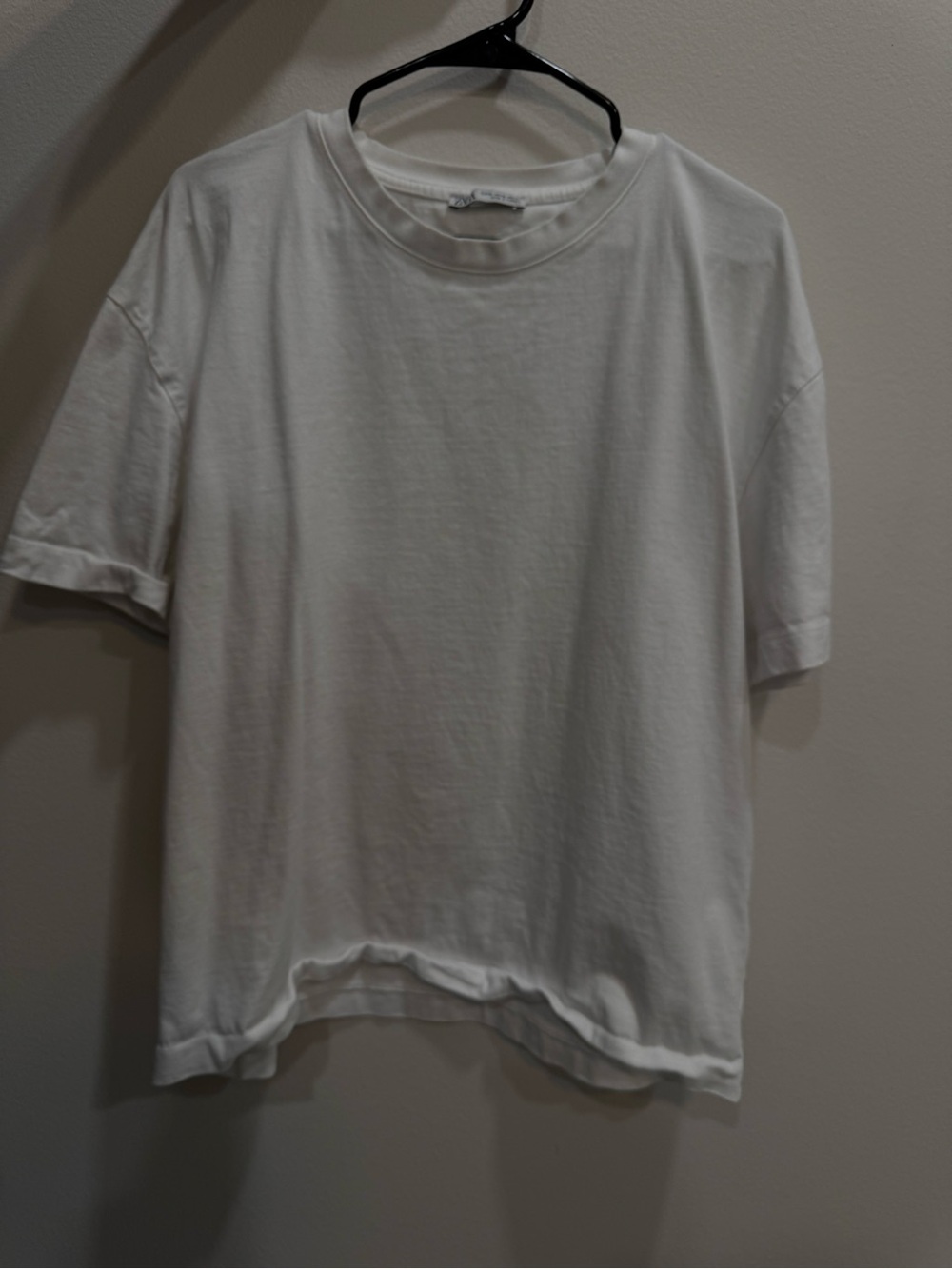 Zara White Short Sleeve Crew Neck Tee